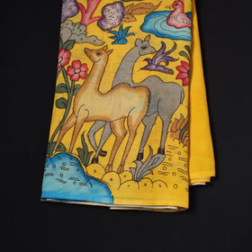 Natural dyed handloom chanderi silk handpainted