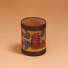 Natural dyed handpainted kalamkari pen stand 18