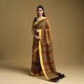 Yellow - natural dyed kota doria cotton saree 05