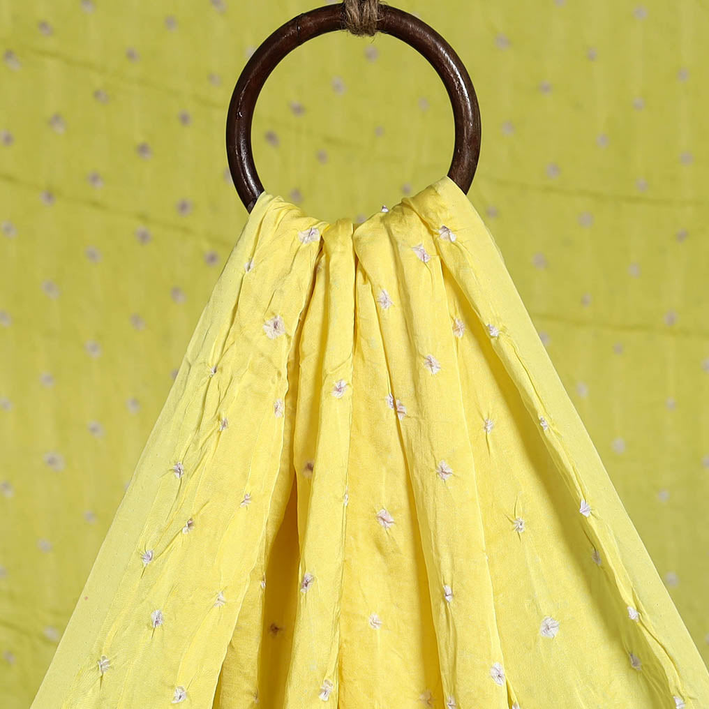 Yellow - natural dyed kutch tie-dye modal silk bandhani