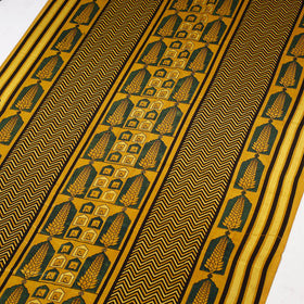 Yellow - natural dyed mashru silk fabric 03 - handcrafted