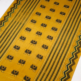 Yellow - natural dyed mashru silk fabric 02 - handcrafted