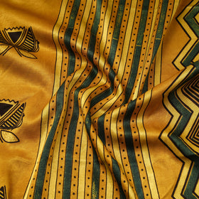 Yellow - natural dyed mashru silk fabric 02 - handcrafted