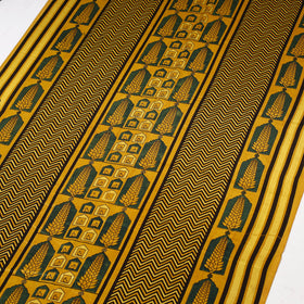 Yellow - natural dyed mashru silk fabric 03 - handcrafted