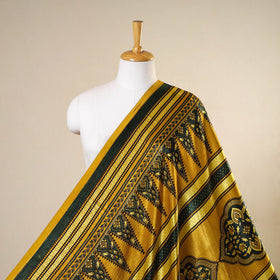 Yellow - natural dyed mashru silk fabric 13 - handcrafted