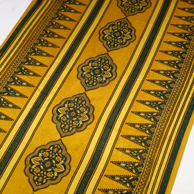 Yellow - natural dyed mashru silk fabric 13 - handcrafted