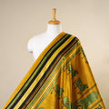 Yellow - natural dyed mashru silk fabric 30 - handcrafted