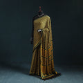 Natural dyed modal silk kutch hand block print ajrakh saree