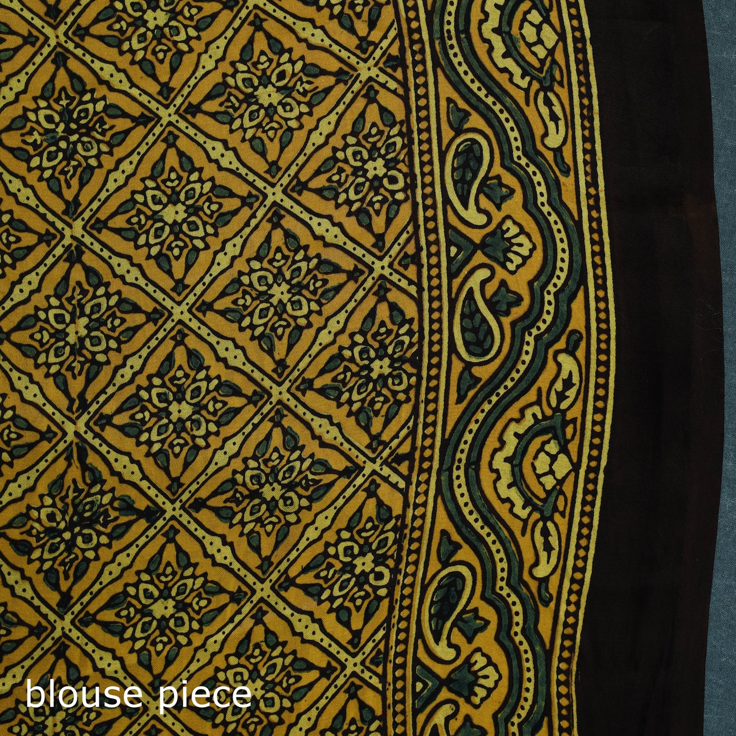 Natural dyed modal silk kutch hand block print ajrakh saree