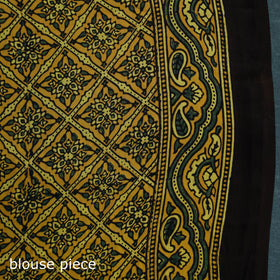 Natural dyed modal silk kutch hand block print ajrakh saree