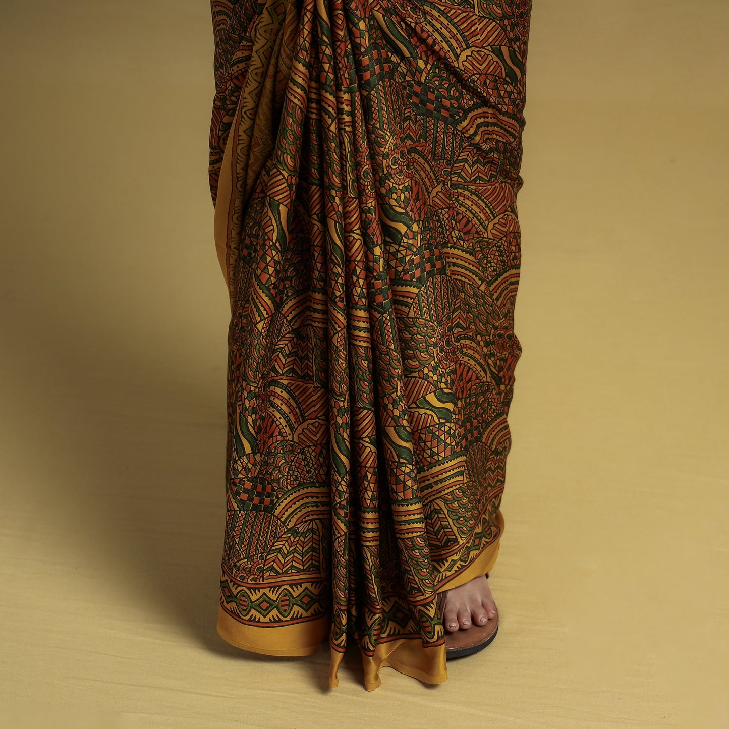  Natural Dyed Block Print Modal Silk Ajrakh Saree
