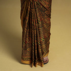  Natural Dyed Block Print Modal Silk Ajrakh Saree
