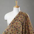 Yellow Natural Dyed Pedana Block Print Cotton Kalamkari Fabric
