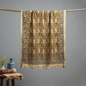 Natural dyed pedana kalamkari printed handloom cotton towel