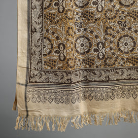 Natural dyed pedana kalamkari printed handloom cotton towel