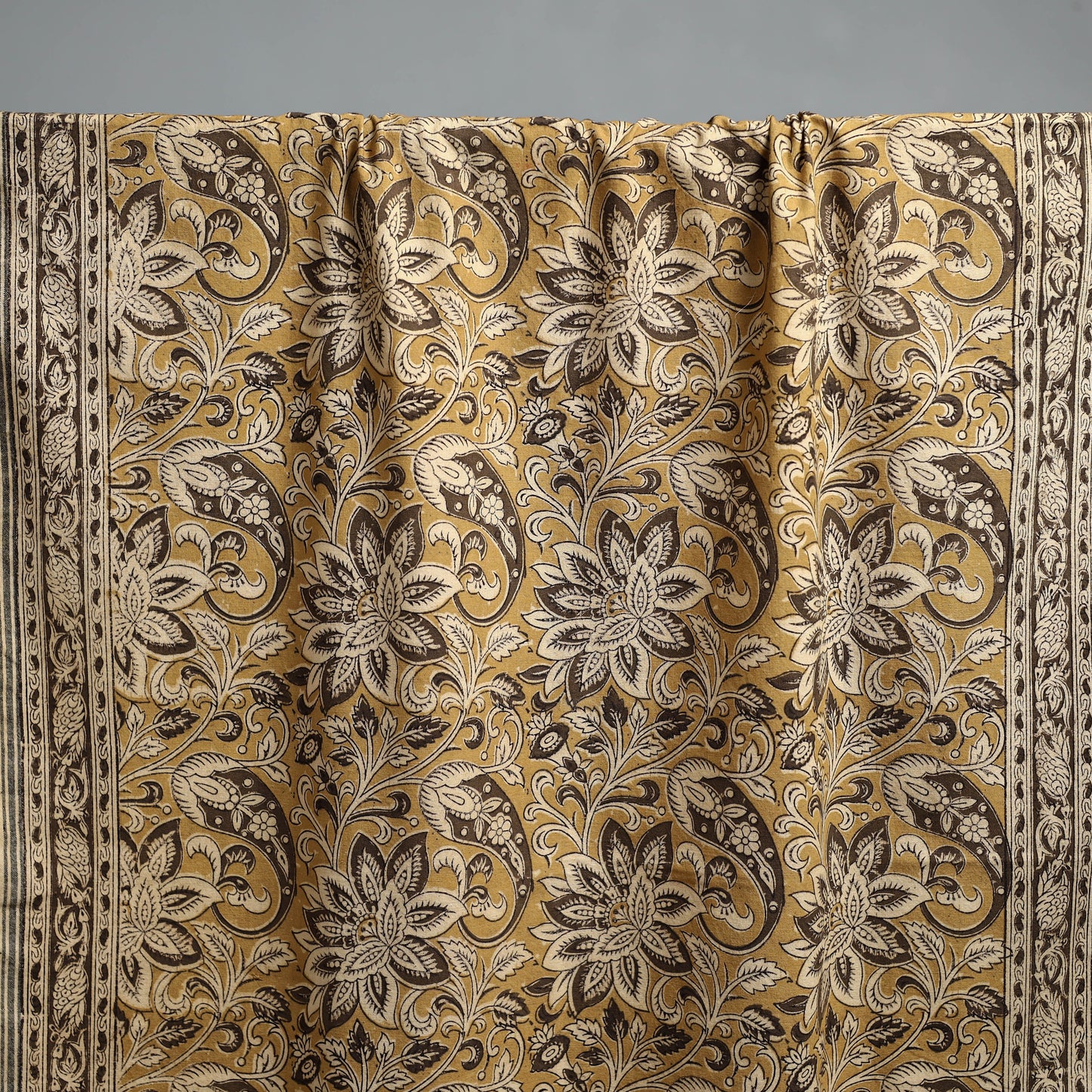 Natural dyed pedana kalamkari printed handloom cotton towel