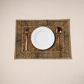 Yellow - natural dyed pedana kalamkari cotton table mat 31