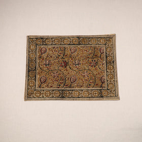 Yellow - natural dyed pedana kalamkari cotton table mat 31