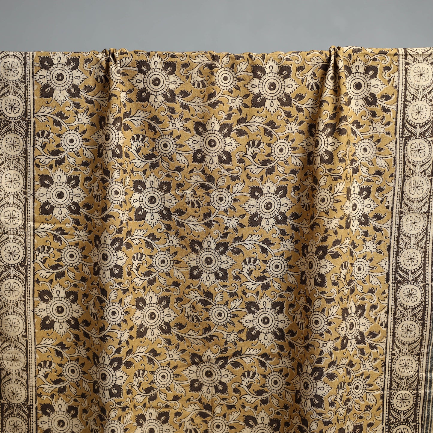 Natural dyed pedana kalamkari printed handloom cotton towel