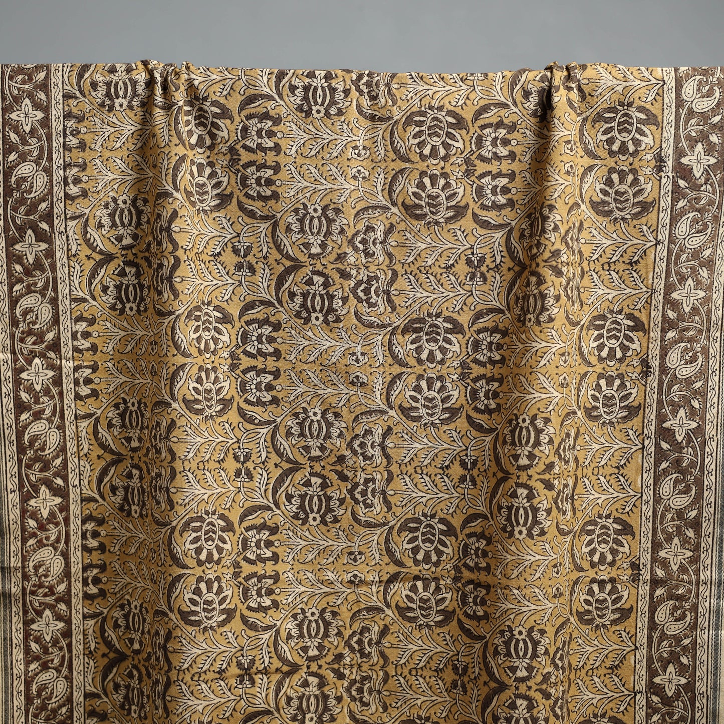 Natural dyed pedana kalamkari printed handloom cotton towel