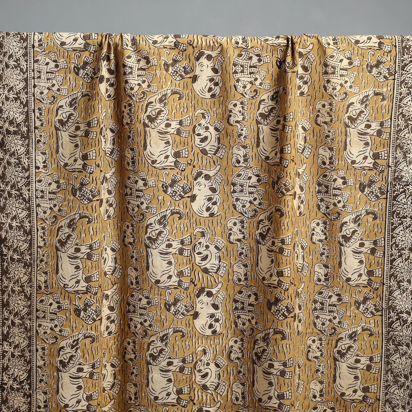 Natural dyed pedana kalamkari printed handloom cotton towel