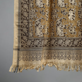 Natural dyed pedana kalamkari printed handloom cotton towel