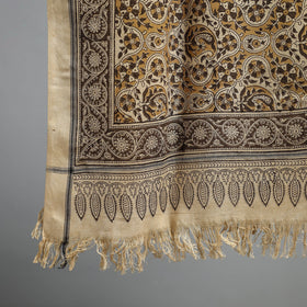 Natural dyed pedana kalamkari printed handloom cotton towel