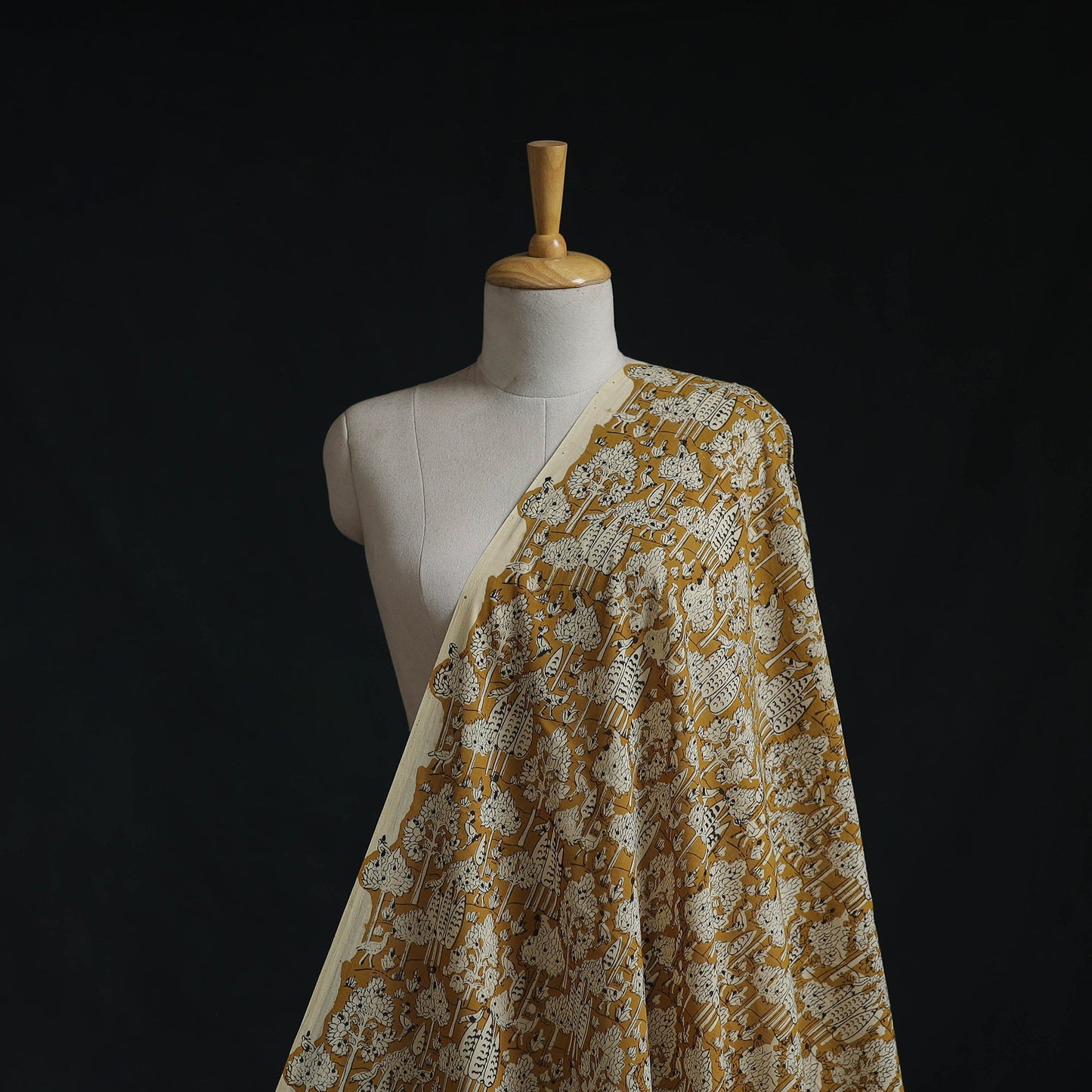 Natural dyed pure mul cotton hand block bagru print fabric