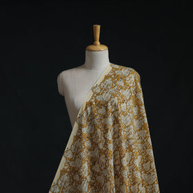 Natural dyed pure mul cotton hand block bagru print fabric
