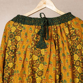  24 Kali Ajrakh Block Printed Patchwork Cotton Long Skirt 