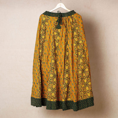  24 Kali Ajrakh Block Printed Patchwork Cotton Long Skirt 