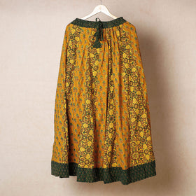  24 Kali Ajrakh Block Printed Patchwork Cotton Long Skirt 