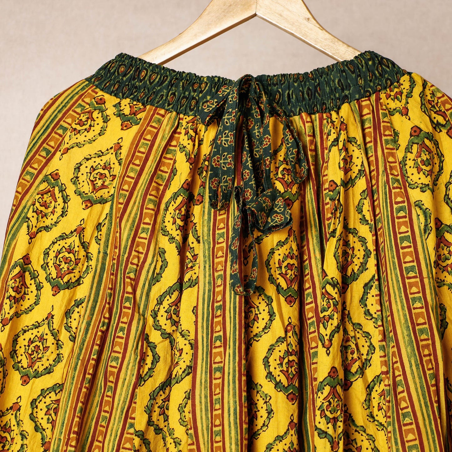  24 Kali Ajrakh Block Printed Patchwork Cotton Long Skirt 