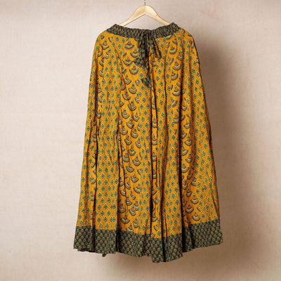  24 Kali Ajrakh Block Printed Patchwork Cotton Long Skirt 