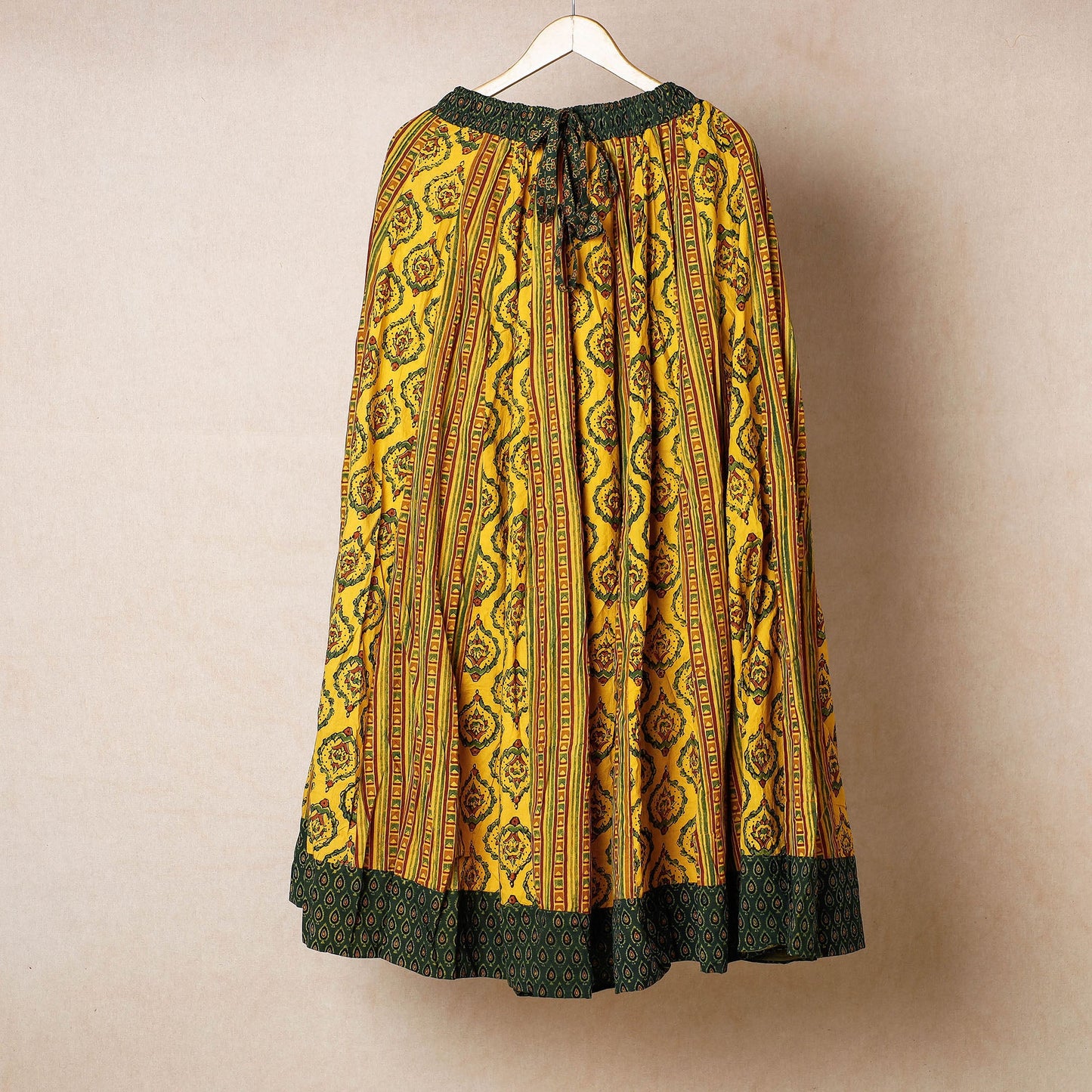  24 Kali Ajrakh Block Printed Patchwork Cotton Long Skirt 