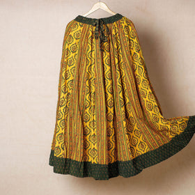  24 Kali Ajrakh Block Printed Patchwork Cotton Long Skirt 