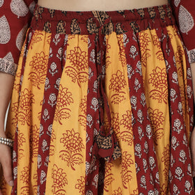  Bagh Block Printed Patchwork Cotton Long Skirt 