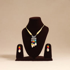 Yellow - navratri special! German silver shell & thread