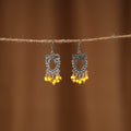Yellow - nithya german silver beaded earrings - handcrafted