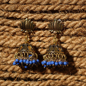 Buy Noreen Golden Handcrafted GS Beaded Jhumki Earrings 