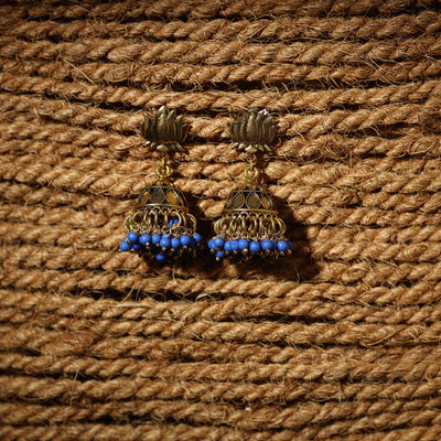 Buy Noreen Golden Handcrafted GS Beaded Jhumki Earrings 