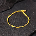 Yellow - odisha dokra threadwork tribal anklet 02