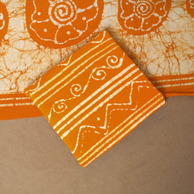Yellow - orange - 3pc cotton unstitched kutch batik dress