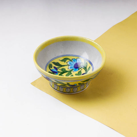  Yellow Original Blue Pottery Ceramic Bowl 