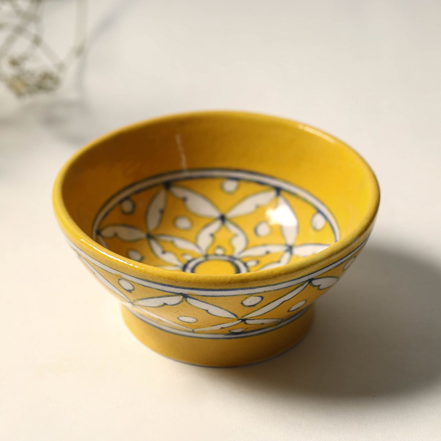  Yellow Original Blue Pottery Ceramic Bowl (4 x 4 in) 47 