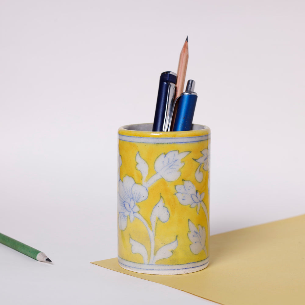  Original Blue Pottery Ceramic Pen Stand 