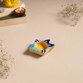 Original Blue Pottery Ceramic Tealight Candle Holder