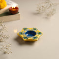  Original Blue Pottery Ceramic Tealight Candle Holder 