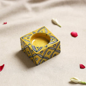  Blue Pottery Ceramic Candle Holder 