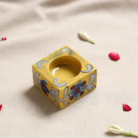  Blue Pottery Ceramic Candle Holder 